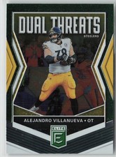 Alejandro Villanueva 2019 Donruss Elite Dual Threats Green Pittsburgh Steelers