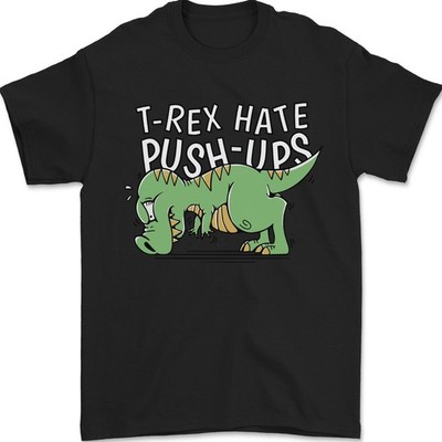 T-Rex Hates Pushups Dinosaurier Lustig Herren T-Shirt 100% Baumwoll