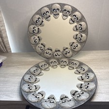 Vintage Halloween Lot Skull Skeleton Tray Pla...