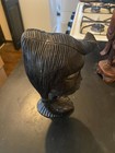 African Statue Ebony Wood Bust of Tribal Member Hand Carved Kenya Folk Art 9" — photo 10