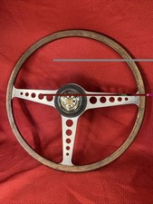 Oem Jaguar E-type Series 1 Wood Steering Wheel W Horn Push Button Assembly Xke