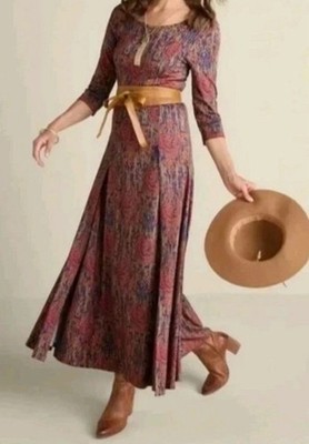 NWT Soft Surroundings S Alcott Dress Maxi Floral Boho Country Rustic $140 MSRP