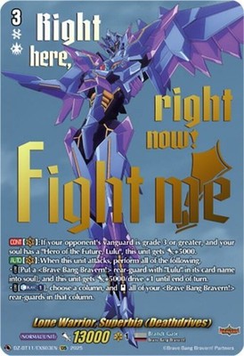 x1 Lone Warrior, Superbia (Deathdrives) - DZ-BT11/EXS03EN - EXS CFV M/NM