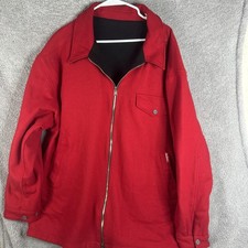 Marlboro Jacket Mens 2XL Red Black Wool Reversible Full Zip Overcoat Outdoor