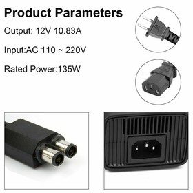 135W For Microsoft Xbox 360 Slim 360S AC Adapter Brick Charger Power Supply Cord