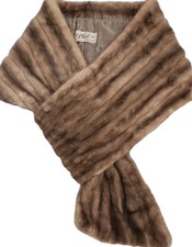 Vintage Mink Fur Stole Wrap Brown Real Fur Shawl Phil's Passaic