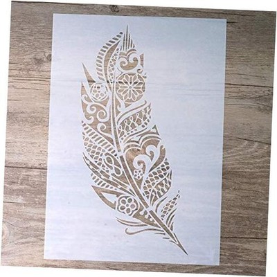 DIY Decorative Mandala Feather Stencil Template for Scrapbooking A4 Size