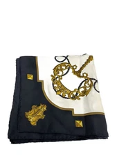 RARE HERMES HERMES Scarf Silk WHT Women s