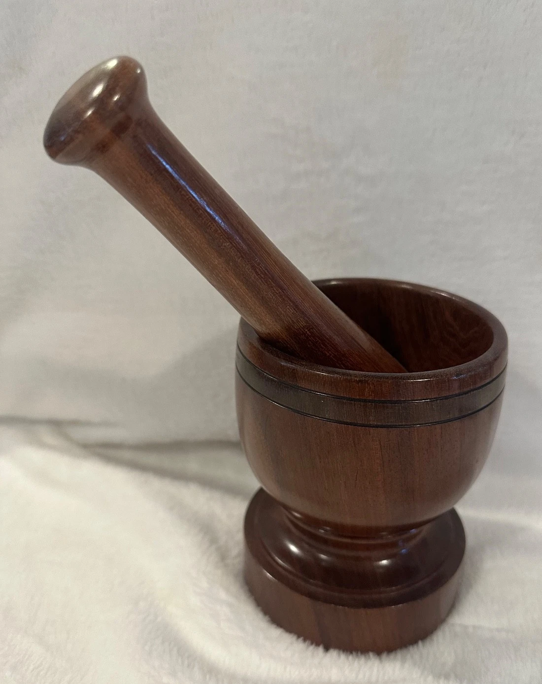 Light Wood Wooden Mortar and Pestle 4.5" Tall