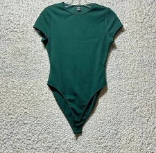 Shein Women’s Petite XS Extra Small Kelly Green Bodysuit Snaps New Without Tag