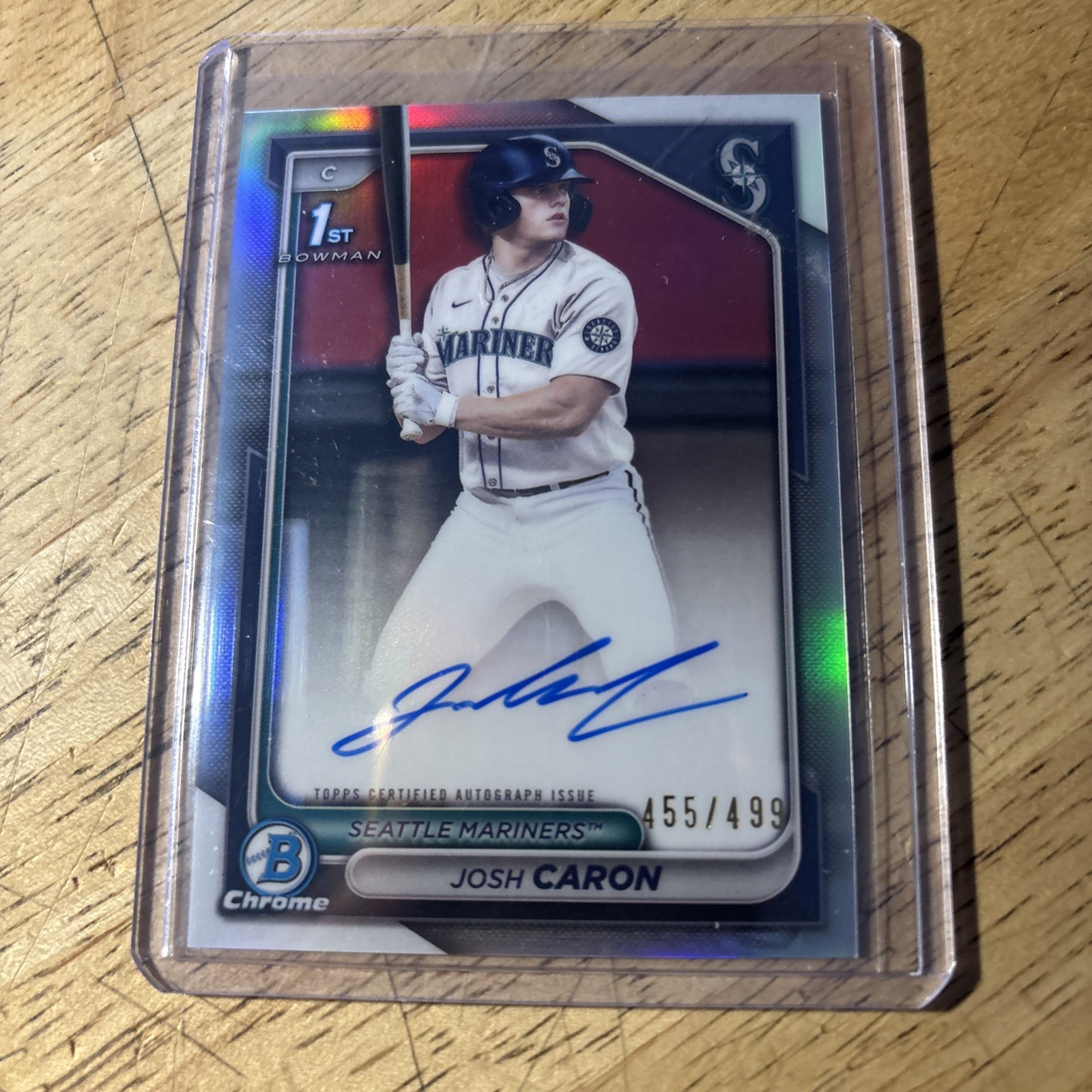 2024 Bowman Draft #CPA-JCA Josh Caron Chrome Prospect Autographs Refractor #/499