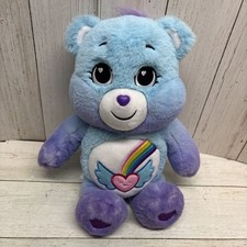 Care Bears Dream Bright Bear Rainbow Heart Wings Purple Blue Plush 14 inch