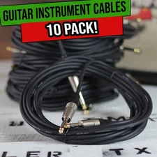 Guitar Cables Instrument Cord - PACK 20FT Wire Recording Studio Amp 1/4 FAT TOAD