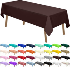 Brown Plastic Tablecloths 2 Pack Disposable Table Covers 54 x 108 Inch Party Tab