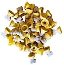 Lot of 49 used TeeJet TTJ60-11002 Turbo TwinJet Twin Flat Spray Tips , With Caps