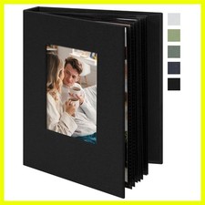 Compact 4x6 Photo Album with 24 Pockets - Acid-Free Linen Cover for Memories