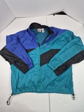 Nike 90s Vintage Windbreaker Mens XL Blue Teal Colorblock Nylon Jacket Vented