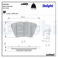 Delphi Bremsbelagsatz Scheibenbremse LP2178 FüR Seat Audi Skoda VW Golf Octavia