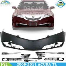 Front Bumper Cover Fascia & Fog Light Assembly Kit For 2009-2011 Acura TL