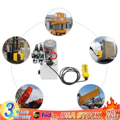 22Mpa Hydraulic Pump 4.5 Quart Double Acting Dump Trailer Pump Power Unit DC 12V