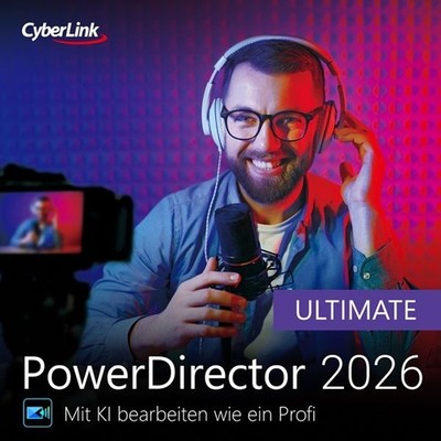 Cyberlink PowerDirector 2026 Ultimate, Windows 11/10, Dauerlizenz, Download