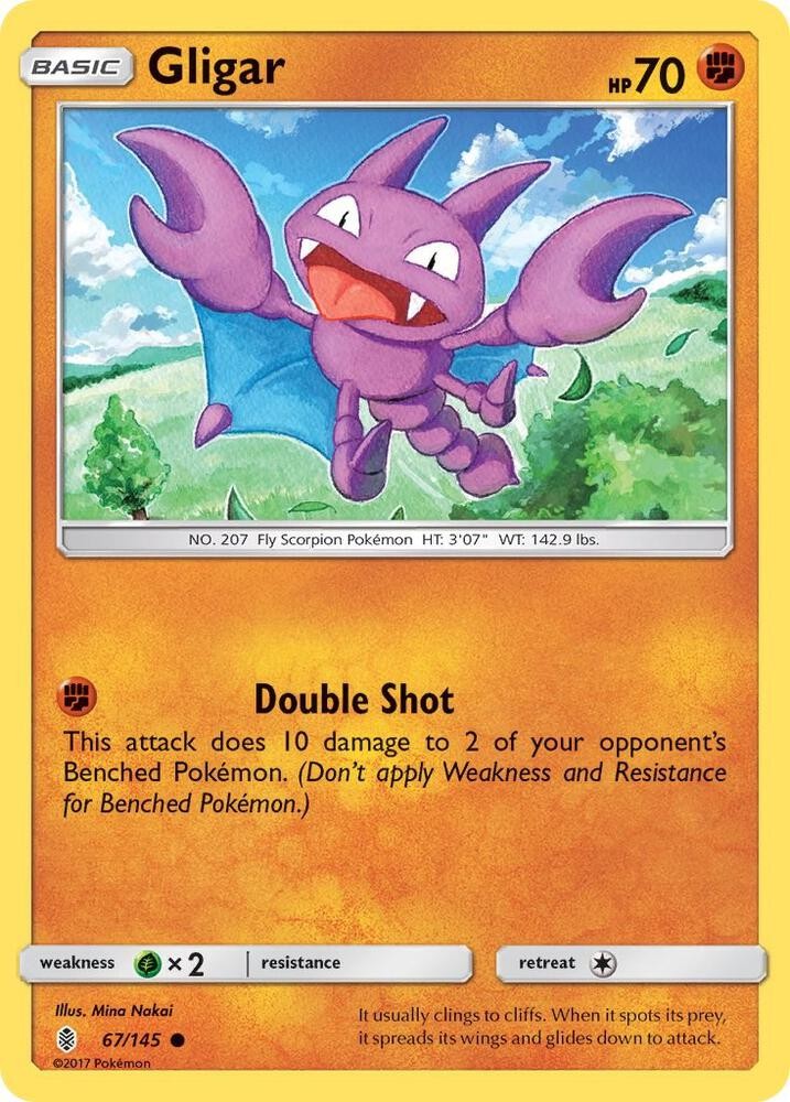 Gligar 67/145 SM - Guardians Rising Pokémon TCG