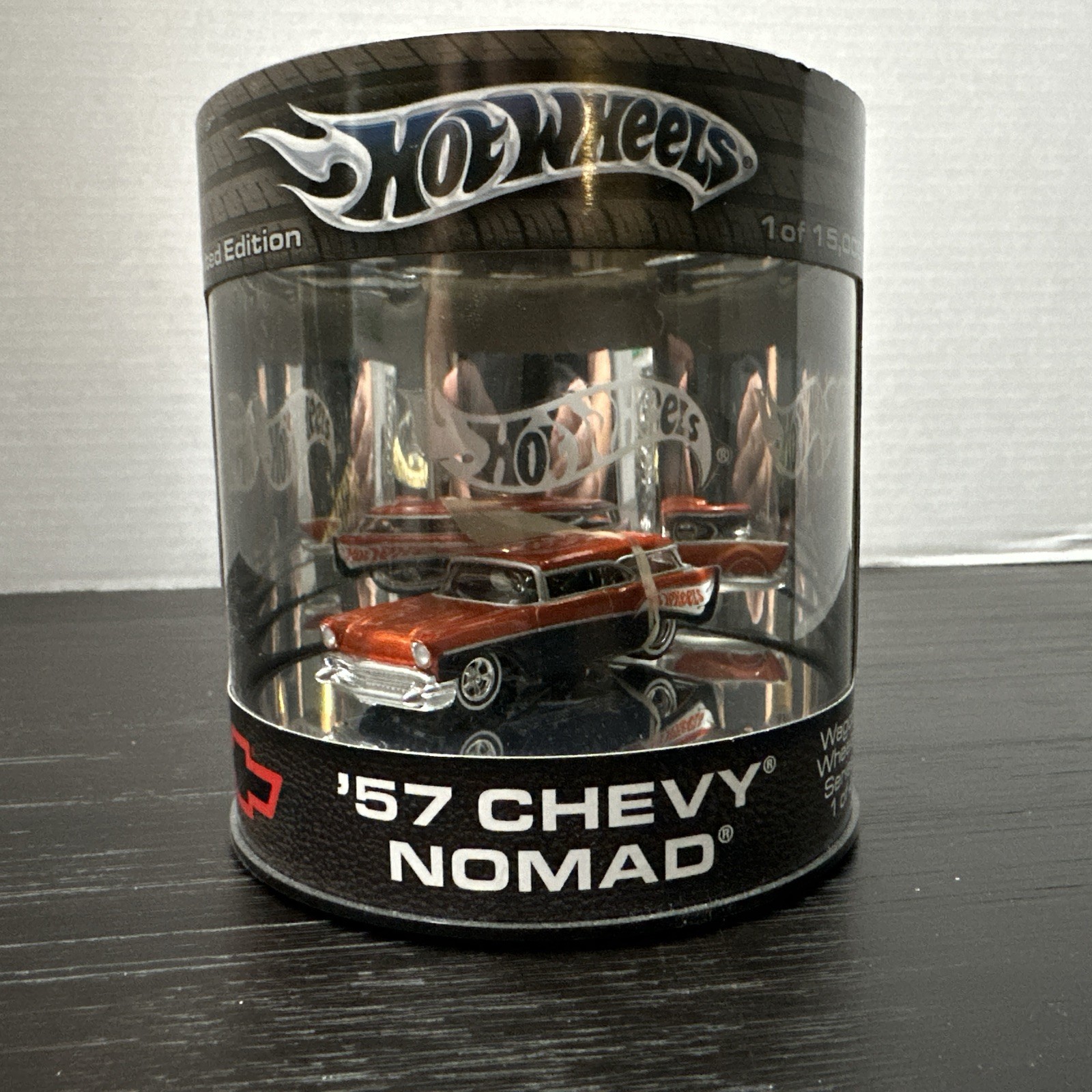 Hot Wheels 2005 Wagon Wheels #1 of 4 - Orange & Dark Blue 57 Chevy Nomad