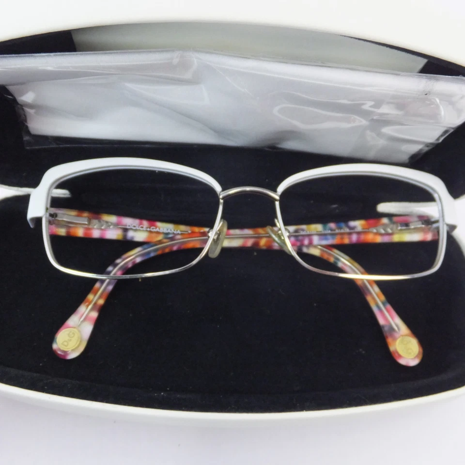 Dolce Gabbana marcos de cristal de ojos dd 5102 1104 colorido 51/16/135 estuche blanco Foto 4 de 4