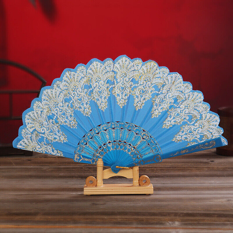 Colorful Folding Fan Flower Printing Hand Fan Art Craft Gift Decor