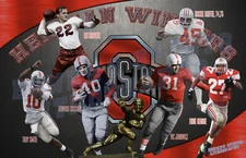 Ohio State Lithograph print of Heisman Winners at Ohio State  17 x 11