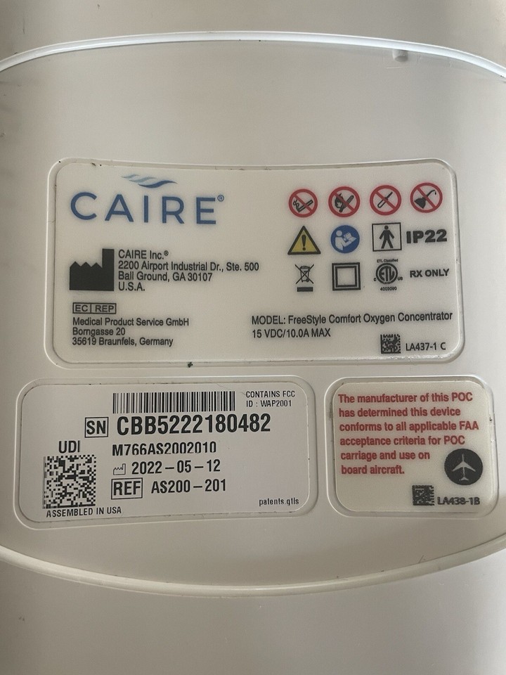 Caire Freestyle Concentrator with Two Batteries and Accessories eBay