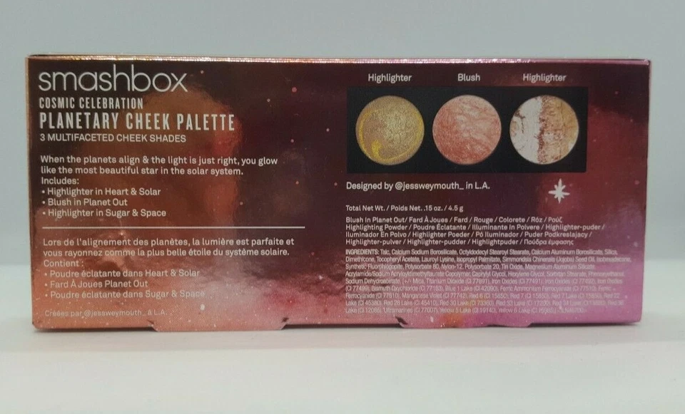 Smashbox Planetary Cheek Palette Blush Highlighter Contour 3 Shades NIB - Image 2 of 3