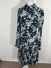 Michael Kors women’s Blue Color Long Sleeve Dress Size 2 100% silk
