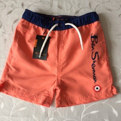 Ben Sherman Boy's Orange Swimming Shorts (Size 3-4 Years)
