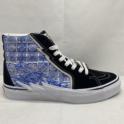 Vans Sk8-Hi Bolt Liquify Black Blue White Canvas Suede Skate shoes Size 9.5 Vans Sk8-Hi Bolt Liquify Black Blue White Canvas Suede Skate  main image 3