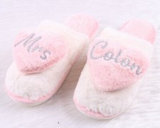 Personalized Wedding Slippers, Custom Bride Slippers Bridal Shower Gift Cute, Br