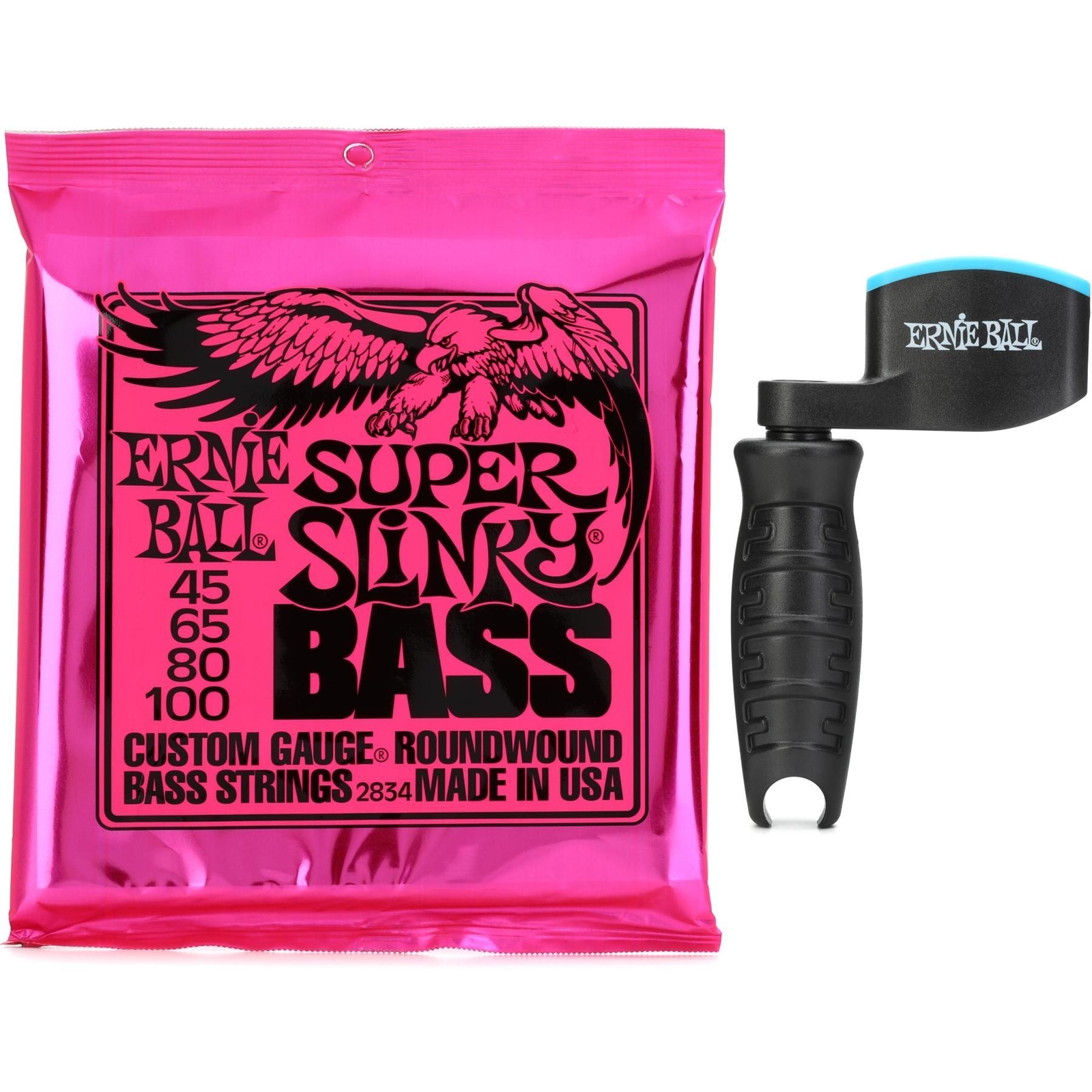 Струны для электрической бас-гитары Ernie Ball 2834 Super Slinky с никелевой обмоткой и