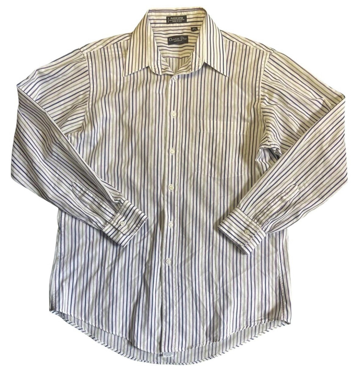 VTG CHRISTIAN DIOR MONSIEUR multi color stripe button down shirt
