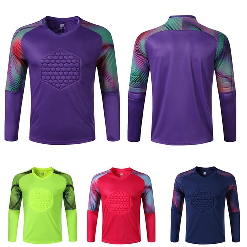 US Kids Boys Sports Tops Training Uniform Soccer Football Goalkeeper Sportwear - Afbeelding 1 van 18