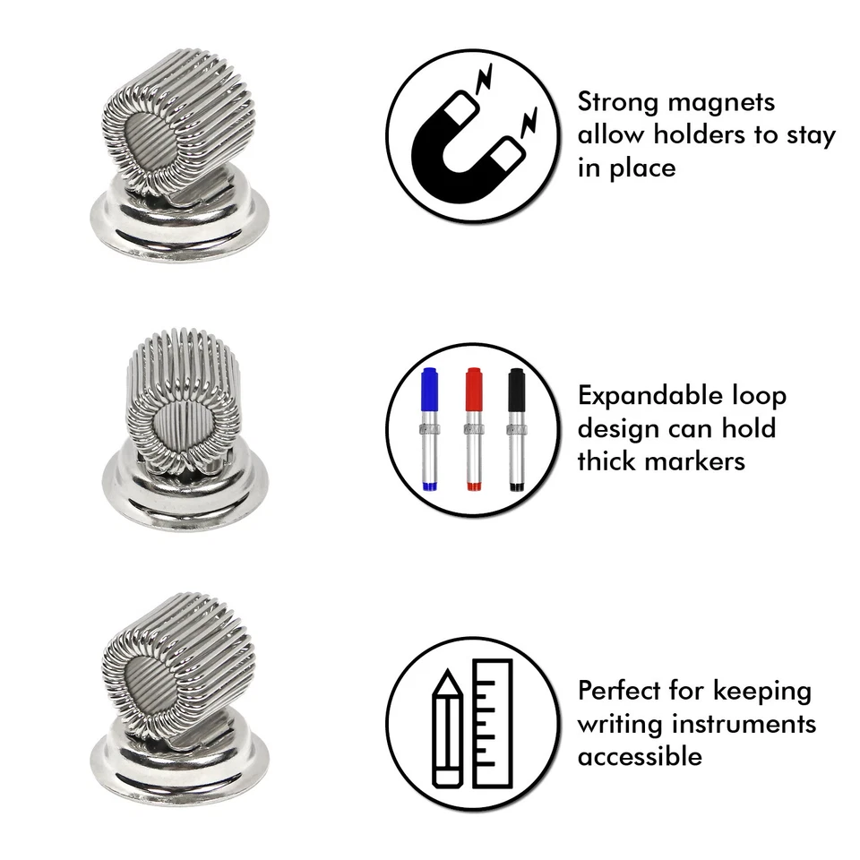 Magnetic Pen Holder Clips Refrigerator Magnet Pen Marker Clip Holder - Image 2 of 4