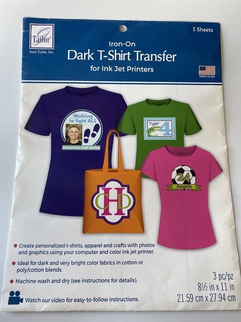 June Tailor Iron on Dark T-shirt Transfer 3 Sheets for sale online | eBay