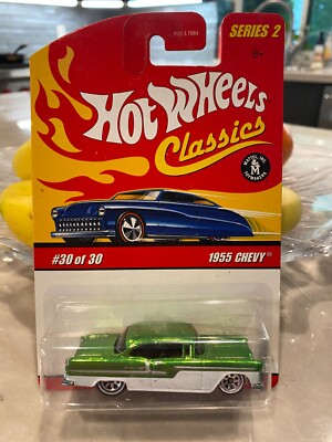 2006 Hot Wheels Classics Series 2 30/30 1955 CHEVY Green-White w/WW 7 Spokes
