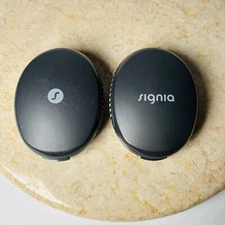 2 Original Black Genuine Signia Hearing Aid Case Protective Storage Travel Box