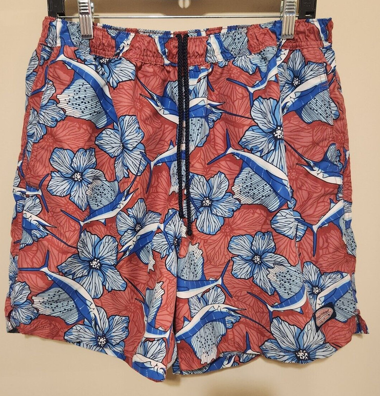 Vineyard Vines Mens Size L Sailfish Drawstring Lined Swim Shorts Trunks
