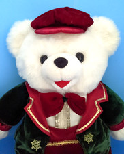 Vintage 1998 Dan Dee 24" Snowflake Teddy Bear w Hat and Vest Christmas Plush