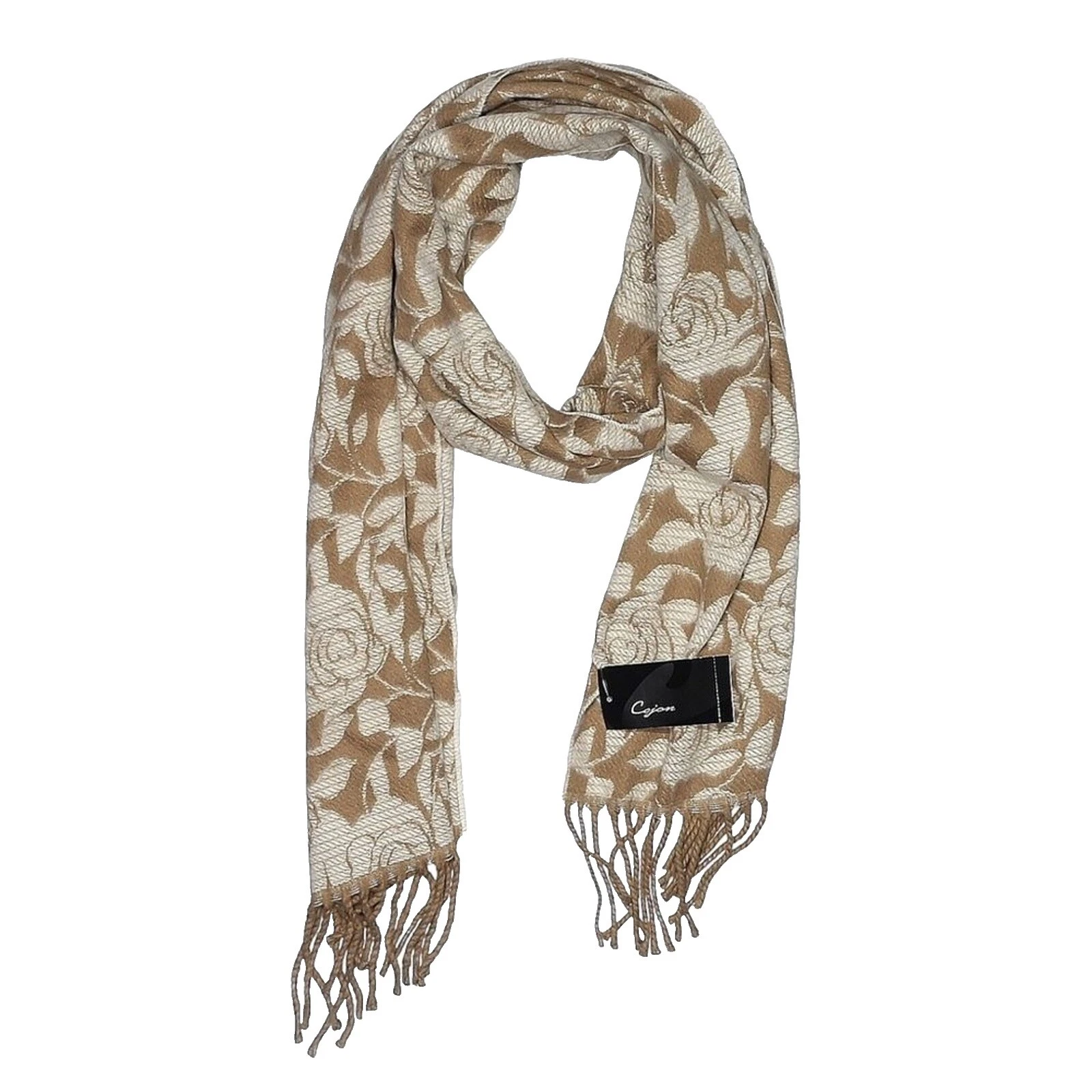 Brown Floral Bohemian Scarves & Wraps for Women