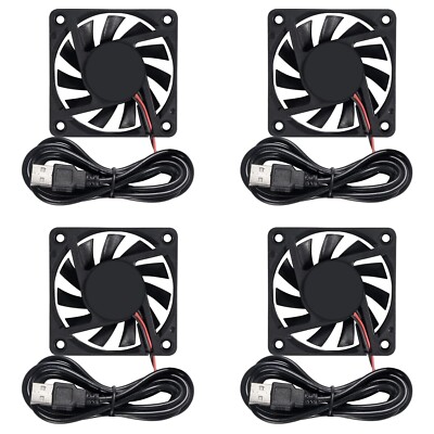 4Pcs DC 5V USB 6010 Lüfter 3D Drucker 60x60x10 Bürstenloser Lüfter 60mm für Make