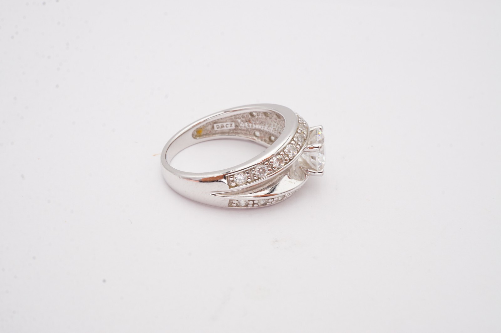 Diamonique Sterling Silver 925 Cubic Zirconia Ring Size 7 L9