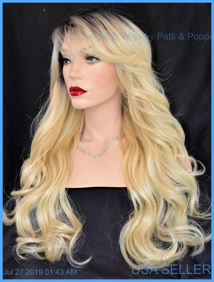 PELUCA 28" ONDULADA AMIGABLE CON EL CALOR COLOR TT1B613 RUBIA HERMOSA SEXY LARGA GRUESA EE. UU. 1375 Foto 4 de 4