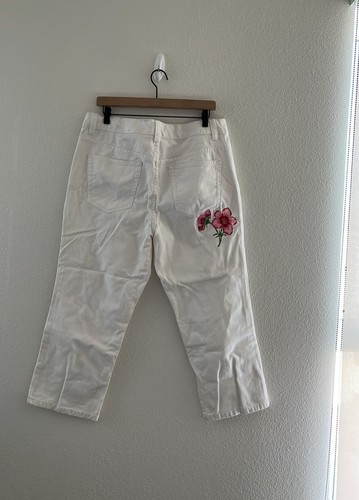 Tommy Hilfiger weiße Jeans Blumenstickerei gerades Bein Damengröße 14 - Bild 4 von 9